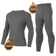⁦2/4 Piece Men's And Teenagers' Thermal Underwear Set Simple And Fashionable Long Sleeve Bottoming Shirt Elastic Waist Trousers P⁩ - الصورة ⁦14⁩