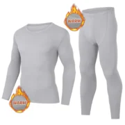 ⁦2/4 Piece Men's And Teenagers' Thermal Underwear Set Simple And Fashionable Long Sleeve Bottoming Shirt Elastic Waist Trousers P⁩ - الصورة ⁦3⁩