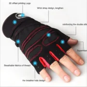 ⁦Fitness Half Finger Gloves Men And Women Wrist Guard Sports Dumbbell Riding Non Slip Horizontal Bar Exercise Training⁩ - الصورة ⁦4⁩
