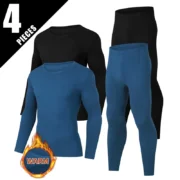 ⁦2/4 Piece Men's And Teenagers' Thermal Underwear Set Simple And Fashionable Long Sleeve Bottoming Shirt Elastic Waist Trousers P⁩ - الصورة ⁦13⁩
