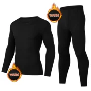 ⁦2/4 Piece Men's And Teenagers' Thermal Underwear Set Simple And Fashionable Long Sleeve Bottoming Shirt Elastic Waist Trousers P⁩ - الصورة ⁦2⁩