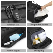 ⁦Gym Duffle Bag Waterproof Sports Duffel Bags Travel Weekender Bag for Men Women Overnight Sports Duffel Bags Dry Wet Separation⁩ - الصورة ⁦5⁩