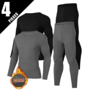 ⁦2/4 Piece Men's And Teenagers' Thermal Underwear Set Simple And Fashionable Long Sleeve Bottoming Shirt Elastic Waist Trousers P⁩ - الصورة ⁦8⁩