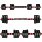 Portable Gym Muscle Weight Cement Dumbbells Barbells Set 10-20Kg Rubber Coated Cement Dumbbell Set