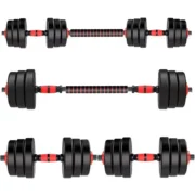 Portable Gym Muscle Weight Cement Dumbbells Barbells Set 10-20Kg Rubber Coated Cement Dumbbell Set