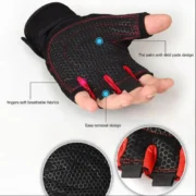⁦Fitness Half Finger Gloves Men And Women Wrist Guard Sports Dumbbell Riding Non Slip Horizontal Bar Exercise Training⁩ - الصورة ⁦5⁩