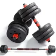⁦Portable Gym Muscle Weight Cement Dumbbells Barbells Set 10-20Kg Rubber Coated Cement Dumbbell Set⁩ - الصورة ⁦3⁩